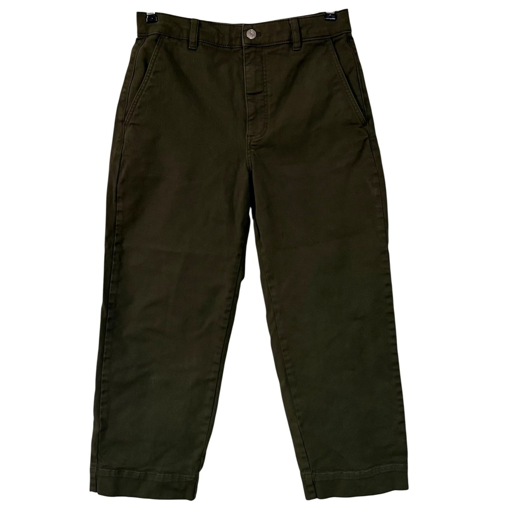 Everlane Womens The Utility Barrel Pant High Rise Organic Cotton Olive Green 10R